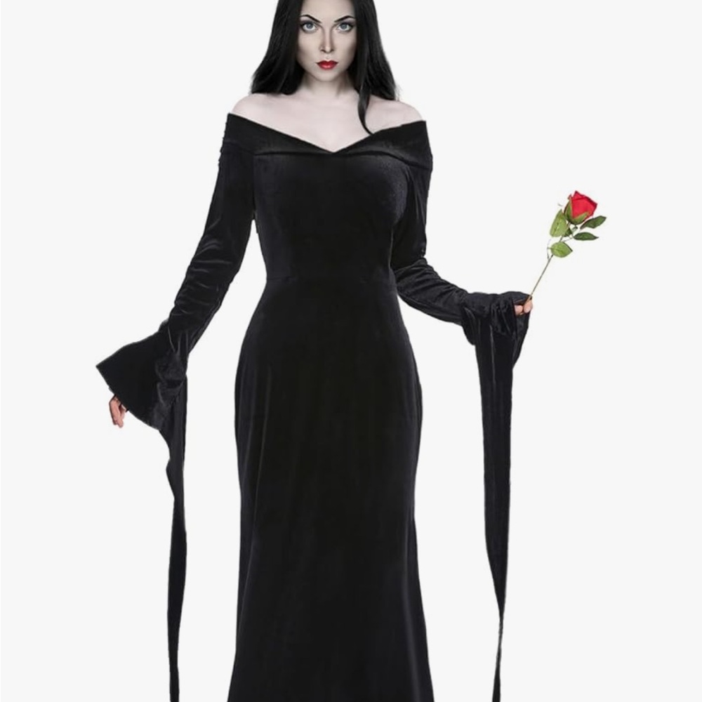 Morticia Adam's black velvet dress